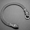 Bracelet for Men In Stainless Steel Goth Snake-Shaped Men's Wrist Bracelets Jewellery 18-22CM Long 8MM Link Chain On Hand Bands