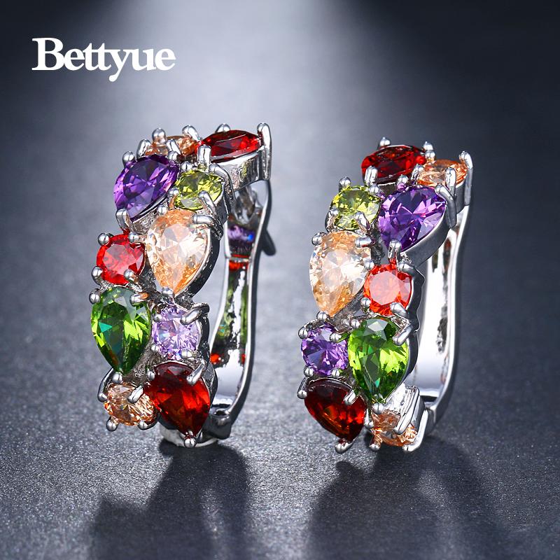 Bettyue Brand Fashion Charm 13 Colors Monalisa Серьги Блестящие Aaa Циркон Ослепительные Украшения Для Женщин Вечеринка Привлекающий Подарок