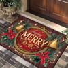 Anti Slip Christmas Carpet Non-Slip Durable Cartoon Bathroom Mat Retro Absorbent Santa Claus Elk Door Mat Home Decoration
