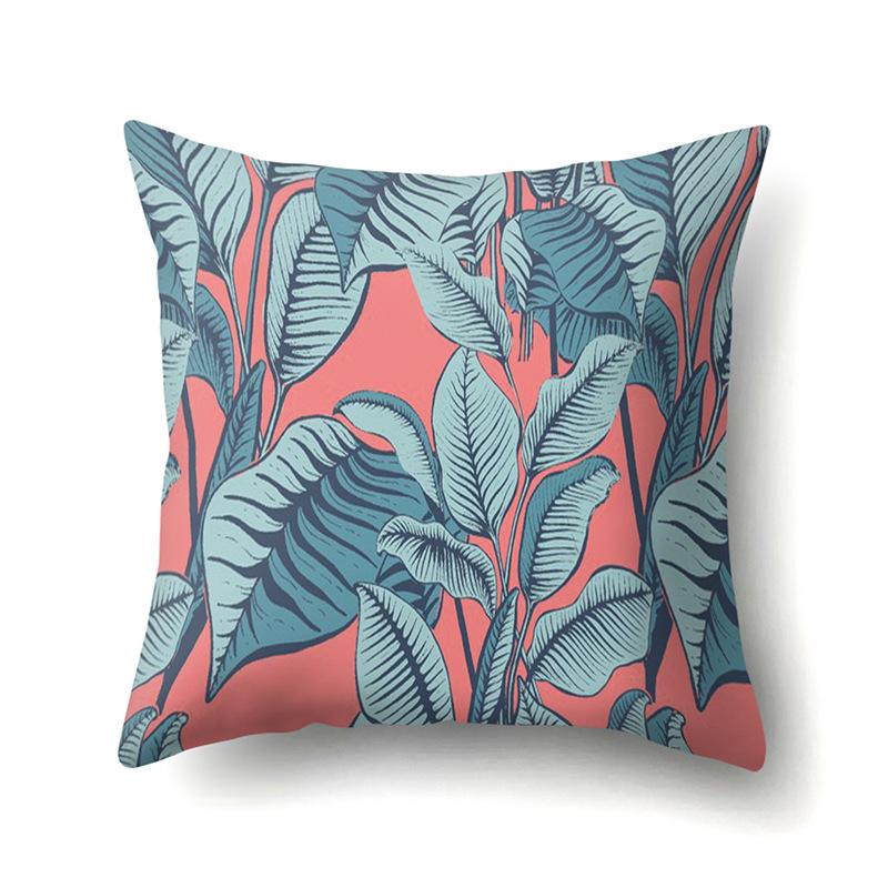 Полиэстеровая наволочка Декоративные цветы Домашнее растение Принт Наволочка Поясничная подушка Чехол на подушку для дивана