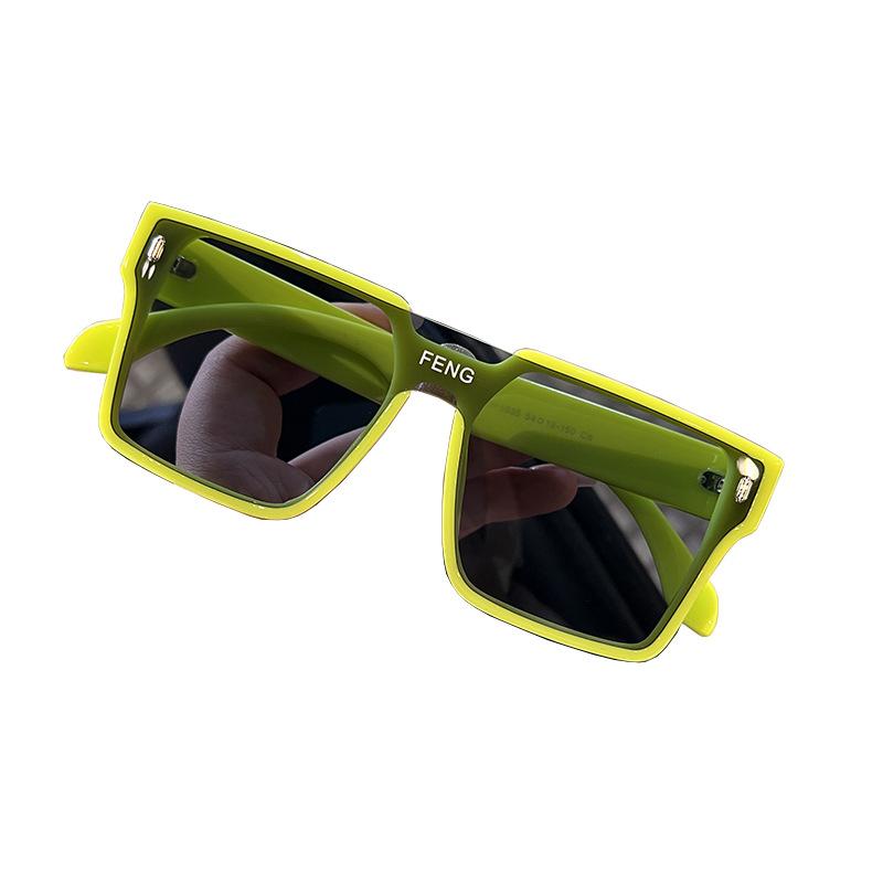 Зеленые солнцезащитные очки для мужчин, авангардные, для уличной стрельбы, интегрированные черные солнцезащитные очки для женщин, солнцезащитные очки