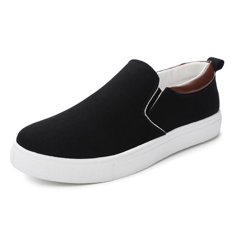 Fashion Men Canvas Shoe Casual Sneaker for MenLight Slip-on Vulcanized Comfortable Male Flats Loafers New Black Trainers Zapatos Hombre