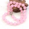 10 мм круглый розовый нефрит халцедон яшмы ожерелье натуральный камень ручной работы для женщин и девочек галстуки DIY для изготовления ювелирных изделий дизайн