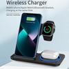 3-in-1 Multifunctional Earphone Watch Stand with Double Coil Wireless Charger and Light Folding Feature.