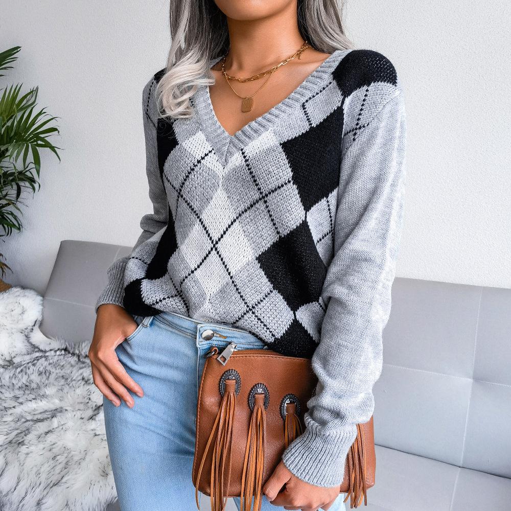 BITCED European and American Autumn and Winter New College Style Diamond Casual Jumper Women's Clothing