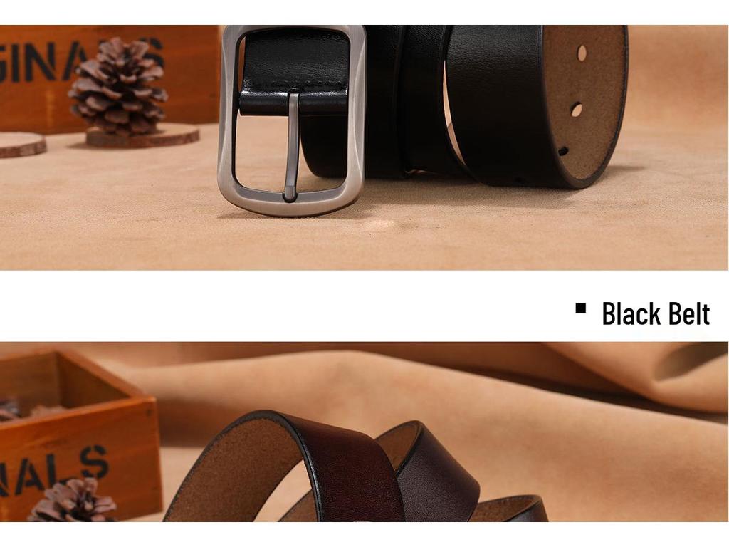 Men's Genuine Leather Pin Buckle Cowhide Retro Belt