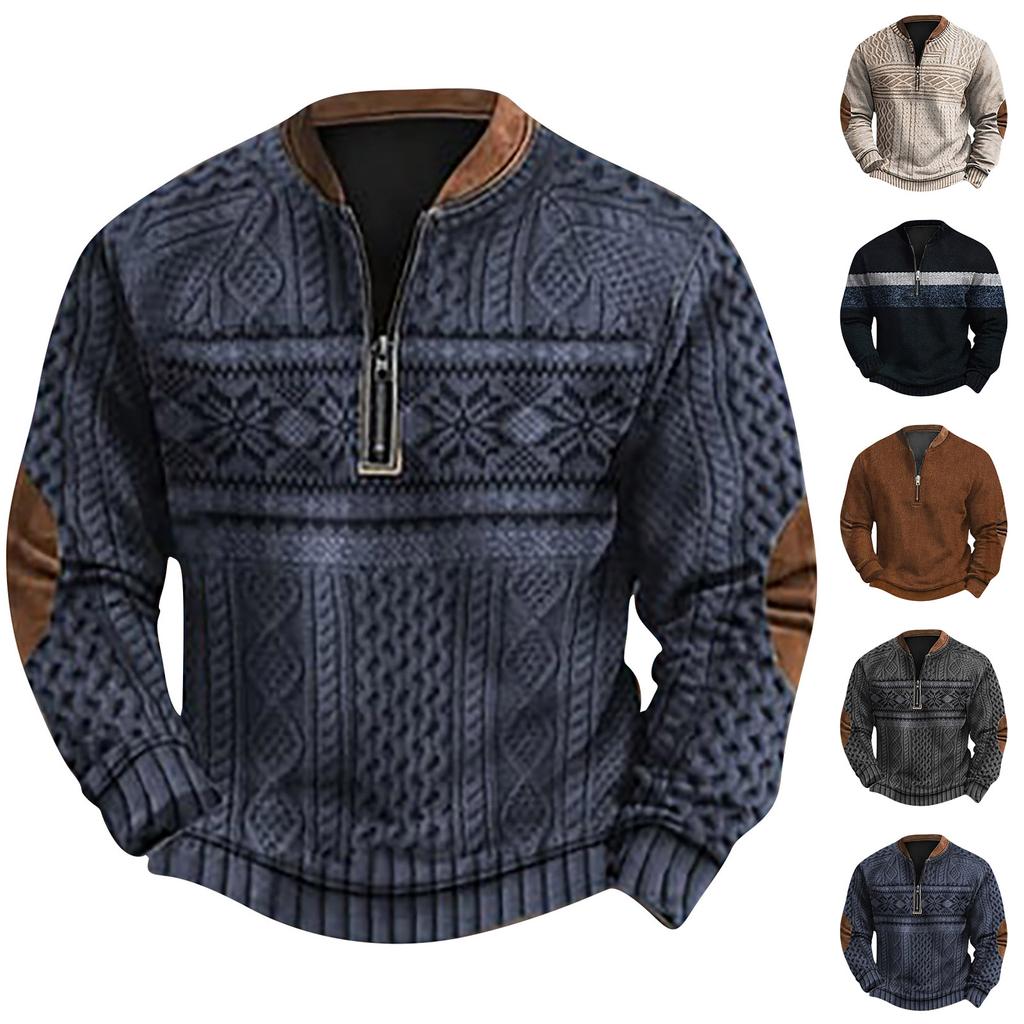 Мужская повседневная толстовка в стиле ретро с градиентным принтом