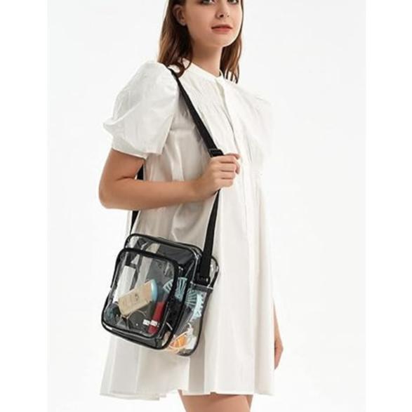 Летняя модная тенденция Прозрачная сумка из ПВХ на плечо Вертикальная большая вместимость Повседневная сумка через плечо для улицы