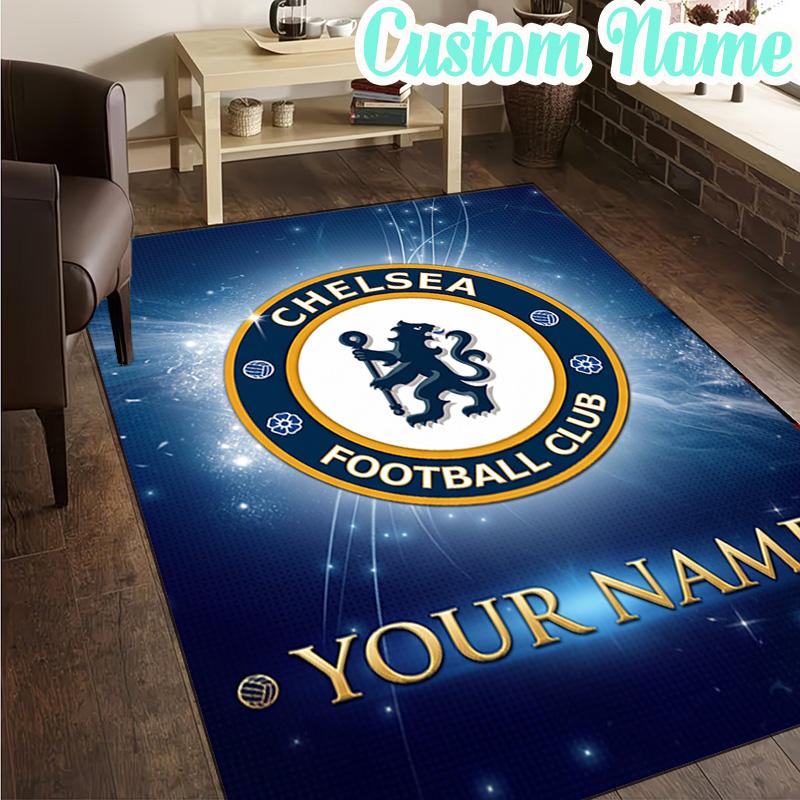 Custom Name Chelsea Fc Champions League Rug, Office Rug, Chair Rug, Carpet for Living Rooms, Doormat Game Rug Home Decor Christmas Gifts