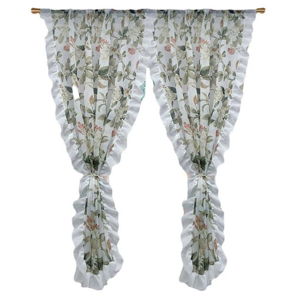 Занавеска для окна из полиэстера, хлопка и льна с принтом, кухонная занавеска с рюшами, занавеска для эркера, короткая занавеска, готовая занавеска для эркера, художественный декор