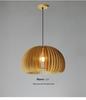 Stairwell Retro Japanese Solid Wood Pumpkin Pendant Light for Bedroom or Study