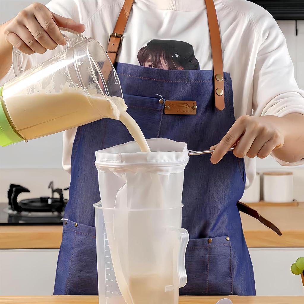 Многоразовые фильтр-мешки с застежкой-молнией, стальным кольцом, фильтр-мешки для кухни, орехов, молока, кофе, чая, фруктового сока, сыра, супа, йогурта