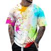 Summer Fun 3D Pattern Tie Dyeing T-shirt Color Painting 3D Printing Men's T-shirt Short Sleeve Top
