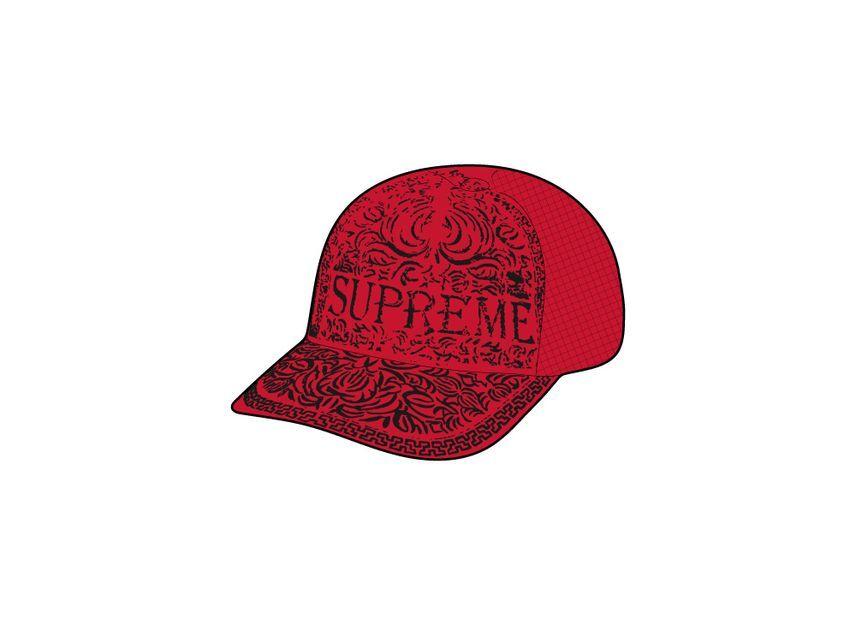 Supreme Кепка Вакеро с сетчатой спинкой, 5-панельная, красная