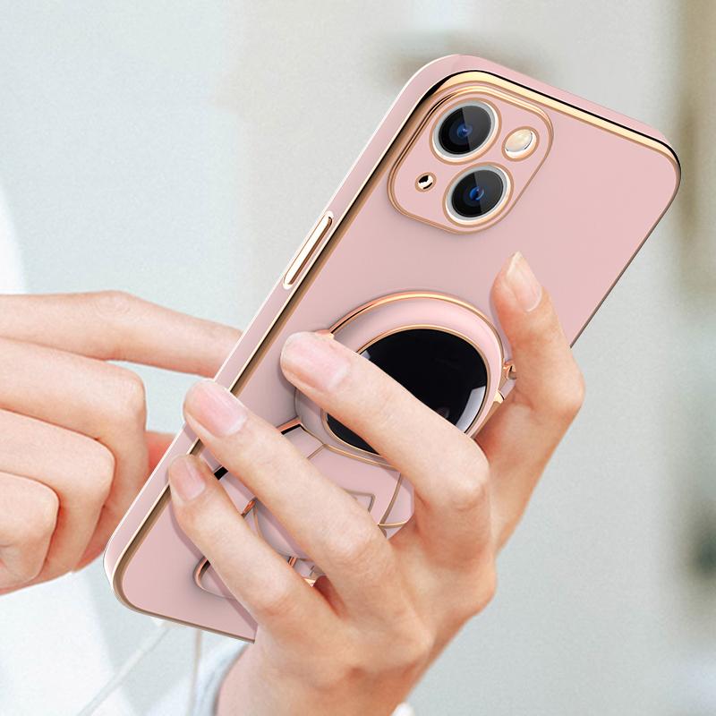 Роскошный шикарный 3D чехол для телефона с покрытием «Астронавт» для iPhone 15 14 13 12 11 Xs Pro Max Mini X 8 7 Plus SE портативный держатель-подставка чехол