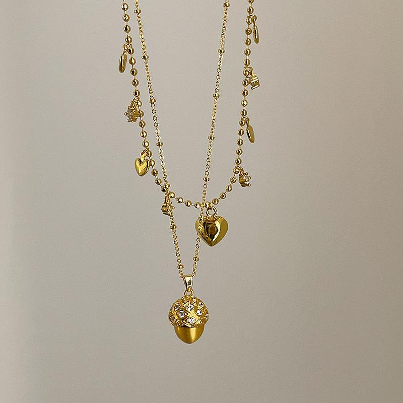 Niche Design Sense Pine Cone Love кулон ожерелье женская ретро легкая роскошная мода темперамент универсальная шейная цепочка свитер цепочка