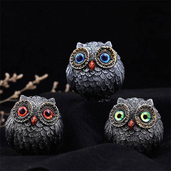 Миниатюрная фигурка совы-хранителя Yousheng, украшение из смолы, сова-счастливчик, настольная статуэтка мудрого наблюдателя, пухлая сова с большими глазами, подарок для любителей птиц