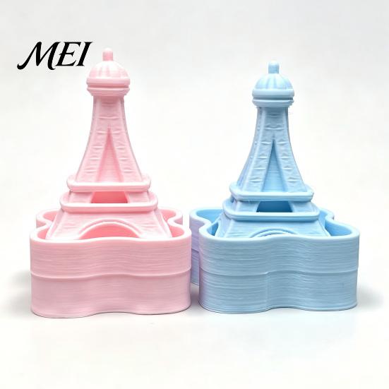 Miniature Sculpture Iron Tower Shape Clicker, Stress Relief Desktop Ornament, 3D Fidget Gadgets Printed Portable Toy, for Office Desk Decoration