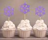 Darling Souvenir| Christmas Celebration Snowflake Cupcake Toppers| Winter Wedding Dessert Decorations - Pack Of
