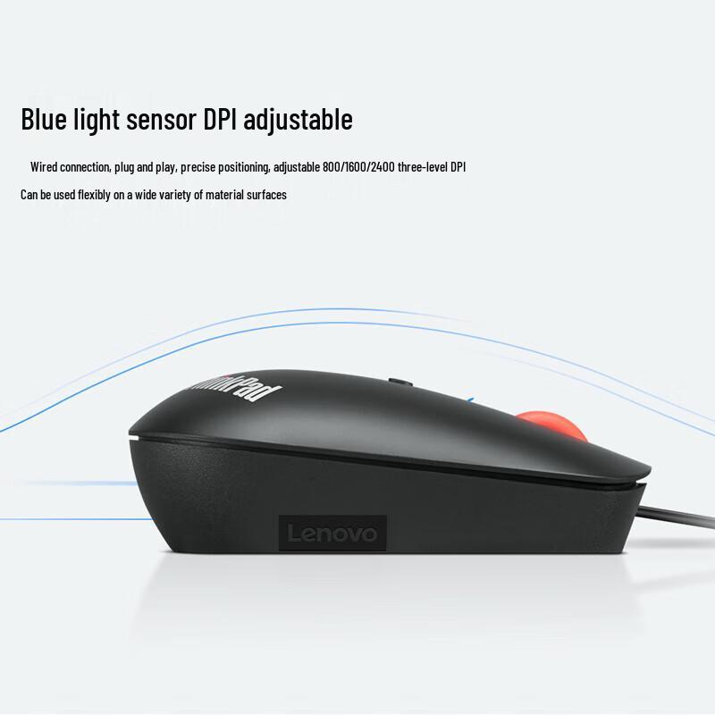 Lenovo Проводная USB-мышь ThinkPad с двойным интерфейсом для офиса
