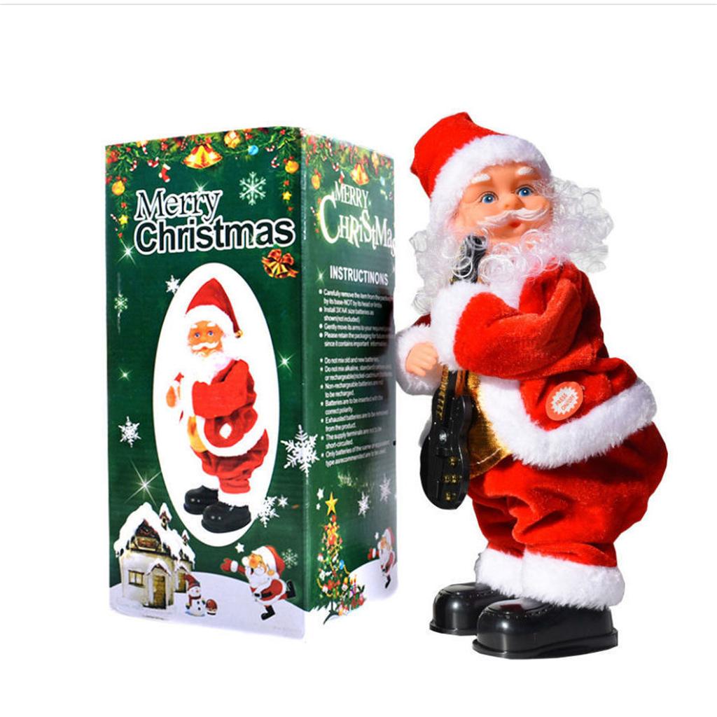 Electric Santa Musical Toy,Dancing Santa With Shaking Belly And Feet,Santa Doll Ornaments Shaking Head Foot Singing Dancing Toy,Battery Operated,Xm