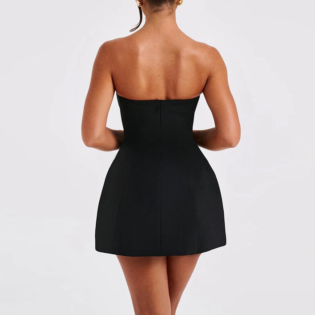 Женское однотонное летнее короткое платье, модное платье без рукавов с высокой талией