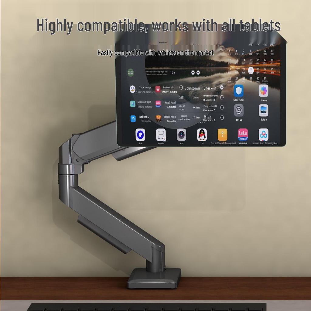 Настольная подставка для iPad с магнитной подвеской, 360° вращением и регулируемым наклоном/высотой