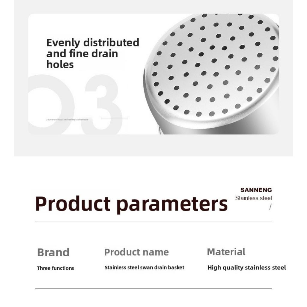 Stainless Steel Swan Drain Basket, Household Kitchen Hanging Drain Rack, Dry Wet Separation Storage Rack, Sink Filter Rack