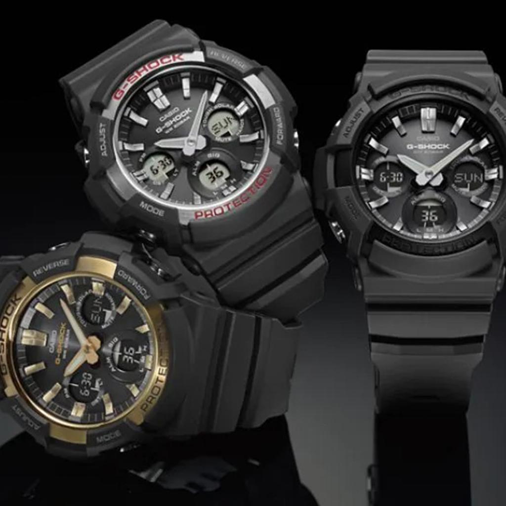 Casio Серия G-Shock Элегантные Повседневные Универсальные Классические Стрелочные Двойной Дисплей 3D Циферблат Спортивные Водонепроницаемые Кварцевые Часы Мужские Часы Черные GAS-100-1A