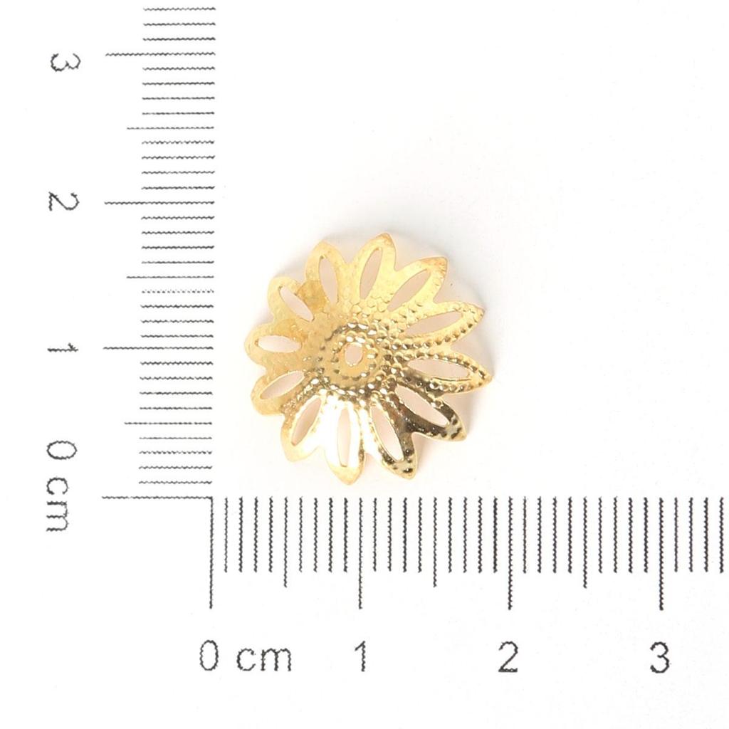 Mix Color Metal Flower Petal End Spacer Hallow Beads Caps Charms Bead Cups For Jewelry Necklace Making Supplie