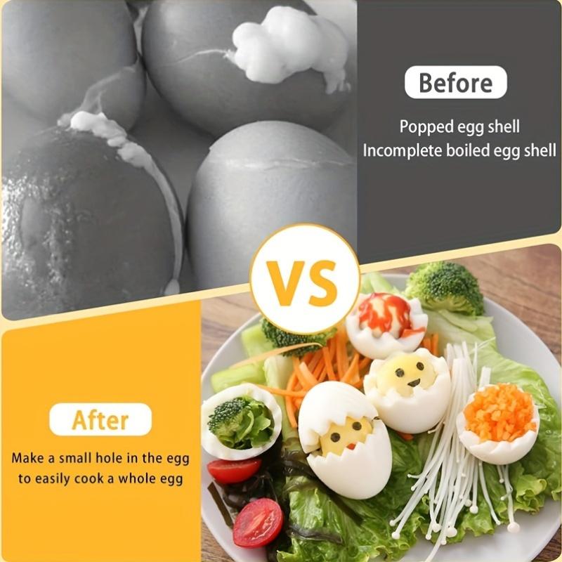 1 шт. Прокалыватель для яиц из нержавеющей стали, Инструмент для варки яиц против взрыва для идеальных вареных яиц, Кухонный гаджет для легкого открытия яиц