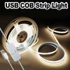 Светодиодная лента COB 5В с кнопочным выключателем USB Высокая яркость 320 светодиодов/м Гибкая лента для подсветки телевизора Декор для спальни