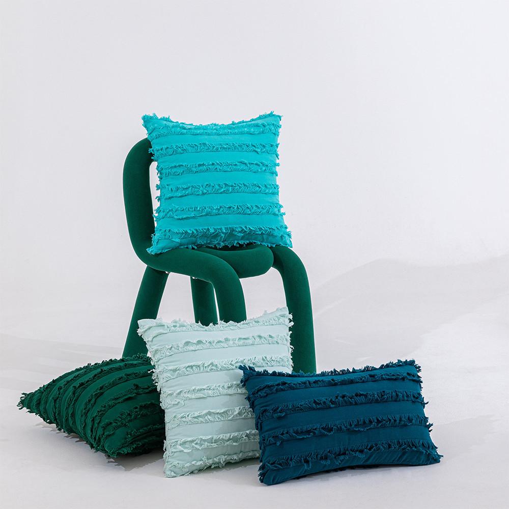 Наволочка из хлопка и льна в богемном стиле, без сердцевины, срезанные цветы, кисточки, чехол для диванной подушки