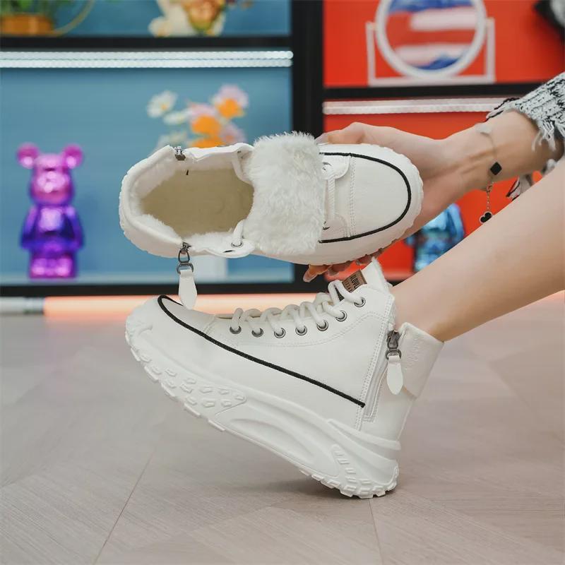 Женские высокие модные кроссовки осень 2023 года: Универсальные туфли для пап на толстой подошве в модном корейском стиле.