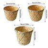 Yellow Desktop Organizer Basket Bamboo Weaving Fruit Basket Drain Basket  Vegetable Fruit Flower
