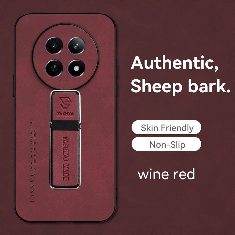 Luxury Sheepskin Magnetic Leather Holder Phone Case for Realme 12 PRO PLUS Matte Stand Back Cover for Realme 12 Pro+ 11Pro Plus 10 9i GT Neo 6 5 SE