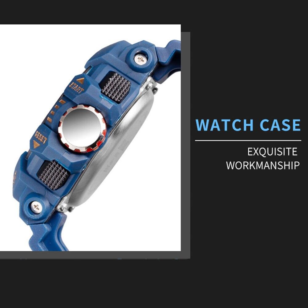 SMAEL Военные часы для мужчин, водонепроницаемые часы 50 м, цифровые наручные часы со светящимися стрелками, черный золотой резиновый браслет, 8043, спортивные часы