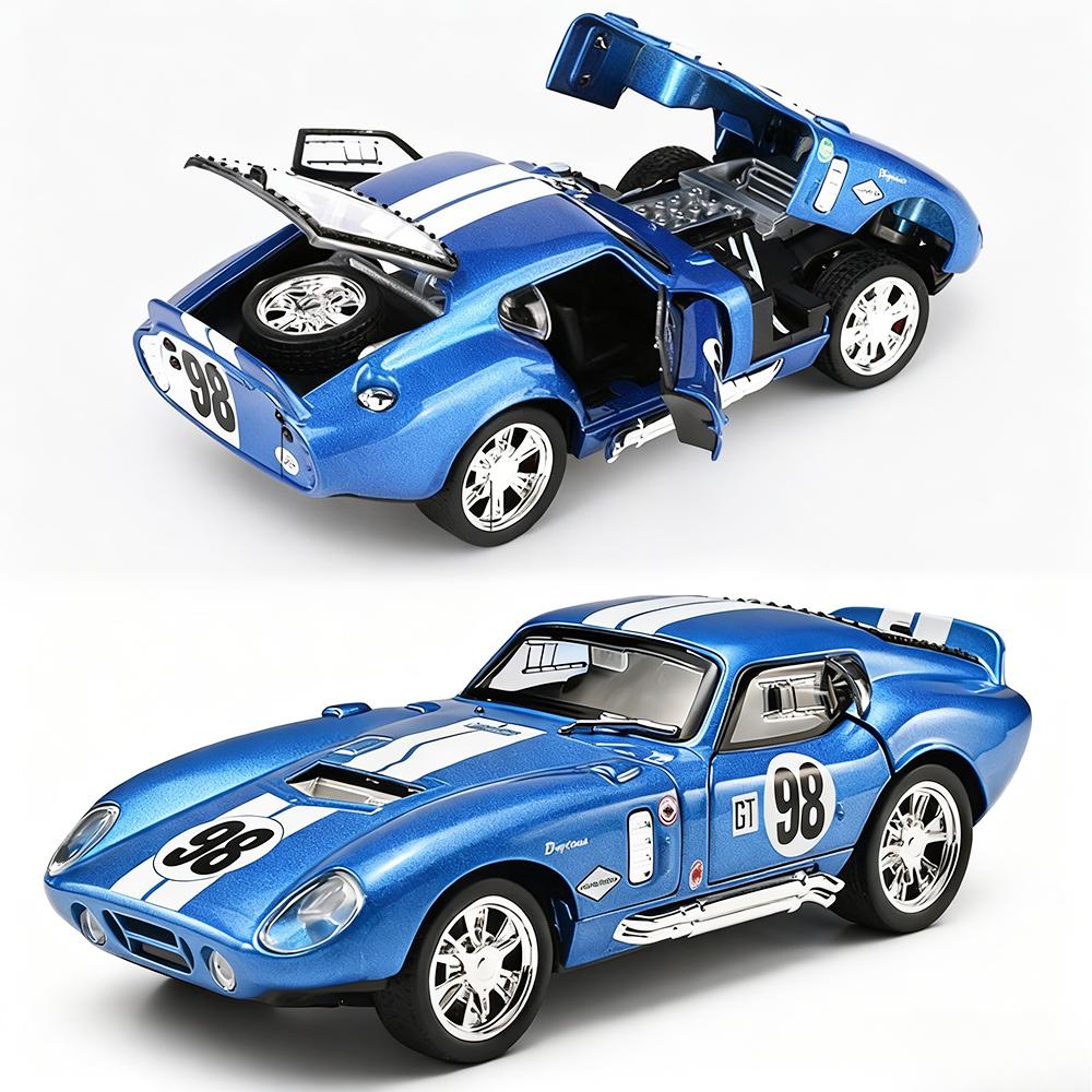 1:32 Scale Mustang Shelby Cobra Viper Model Toy Cars Alloy Diecast Sound Light Doors Opened Pull Back Ornament Vehicle Models