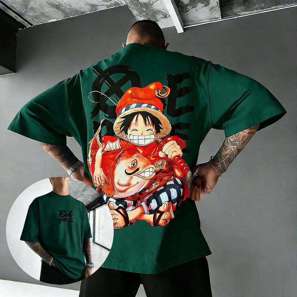 Футболка с графическим принтом Аниме One Piece Луффи Мужская Женская 2026 Лето Уличная Одежда Футболка Оверсайз Повседневная С Коротким Рукавом Мультяшный Принт Y2k