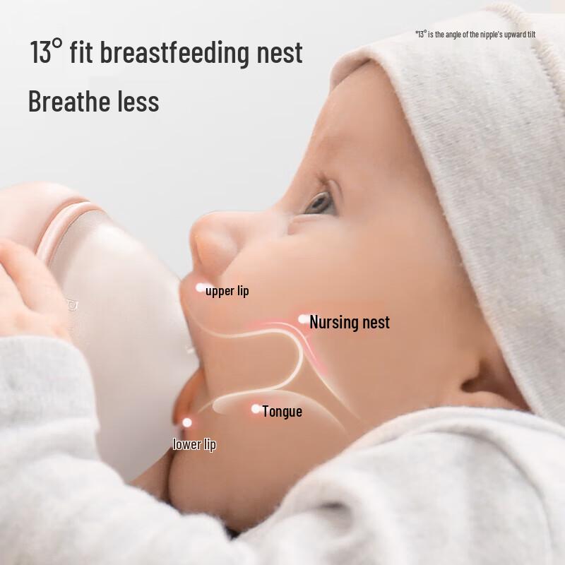 babycare Антиколиковая стеклянная детская бутылочка с соской, имитирующей грудь