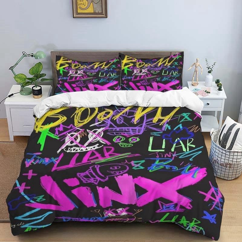 Cartoon Game Jinx Arcane_ League of Legends Комплект постельного белья King Twin Double Child 3 Piece Micofiber или Polyester Duvet Cover Sets