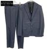 Темно-синий шерстяной шелковый полосатый однобортный костюм костюмный комплект A5 Темно-синий б/у