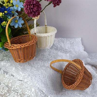 Многофункциональная ручная плетеная корзина из ротанга, деревенская цветочная корзина, товары для дома и уборки