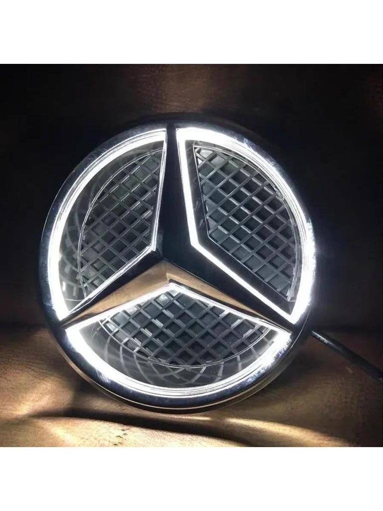 for White Blue Red Light Car Front Grilled Star Emblem LED Illuminated Logo Mercedes Benz W205 C E R ML GL GLA CLA CLS 2013-2016