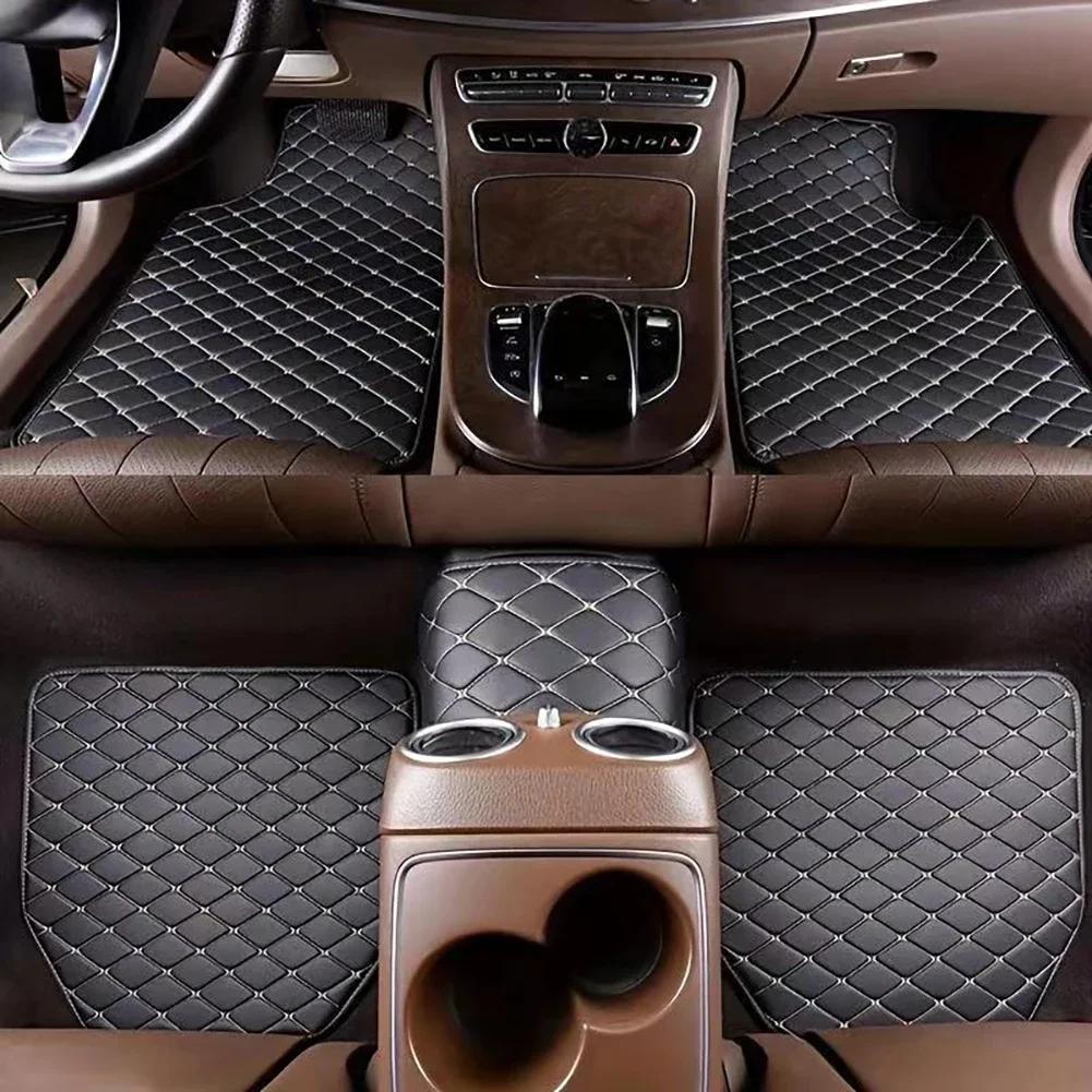5Pcs Universal Leather Car Floor Mats Auto Foot Carpet Protector Automobile Interior Carpet Non-Slip Waterproof Floor Mats