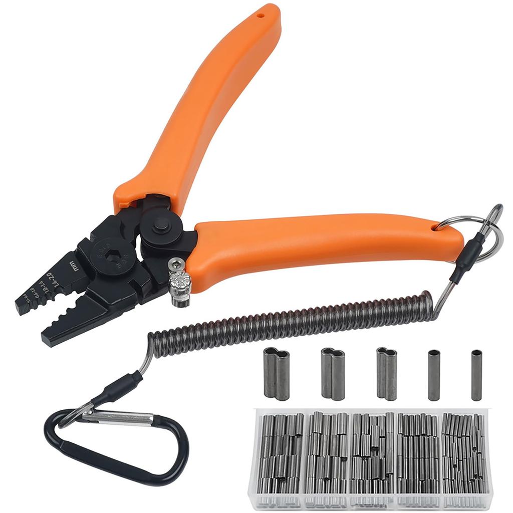 JOGFFDE Fishing Hand Wire Sleeve Crimping Fishing Wire Rope Crimping Capacity Wire Fishing Wire Pressing Pliers Pliers 320 Copper Crimping Pliers,