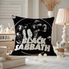 Черная Подушка с Принтом Узора Группы S-S-S-Sabbath Наволочка Для Подушки Гостиной Дивана и Декора Спальни