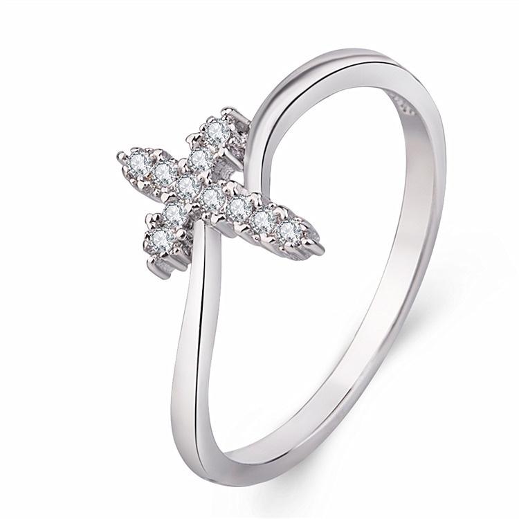 Геометрическое кольцо-крест с инкрустированными циркониевыми камнями, потрясающий подарок на помолвку для пар, модный аксессуар для рук, европейский стиль, Am