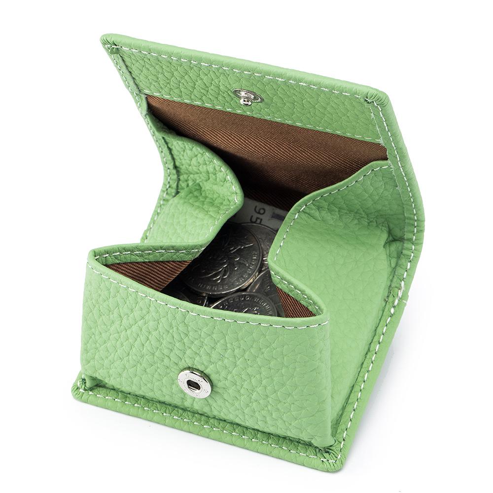 Компактный женский кошелек для монет из натуральной кожи - Мини-кошелек из японской коровьей кожи с застежкой-кнопкой