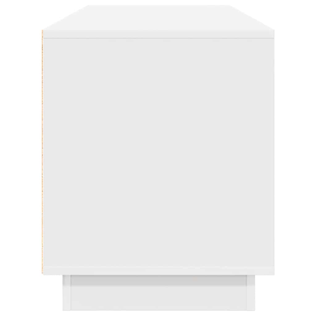 TV Stand with LED Lights White 160.5x41x50 cm